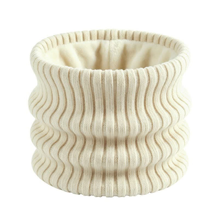 Buddha Stones Cache-cou d'hiver en maille côtelée doublé polaire pour homme - Blanc antique - image 11
