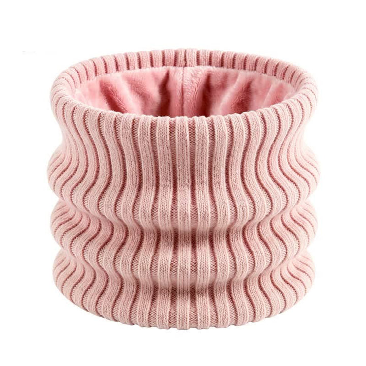 Buddha Stones Cache-cou d'hiver en maille côtelée doublé polaire pour homme - Rose clair - image 9
