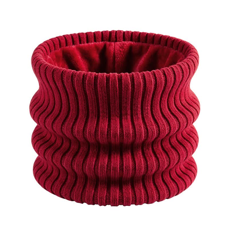 Buddha Stones Cache-cou d'hiver en maille côtelée doublé polaire pour homme - Cramoisi - image 10