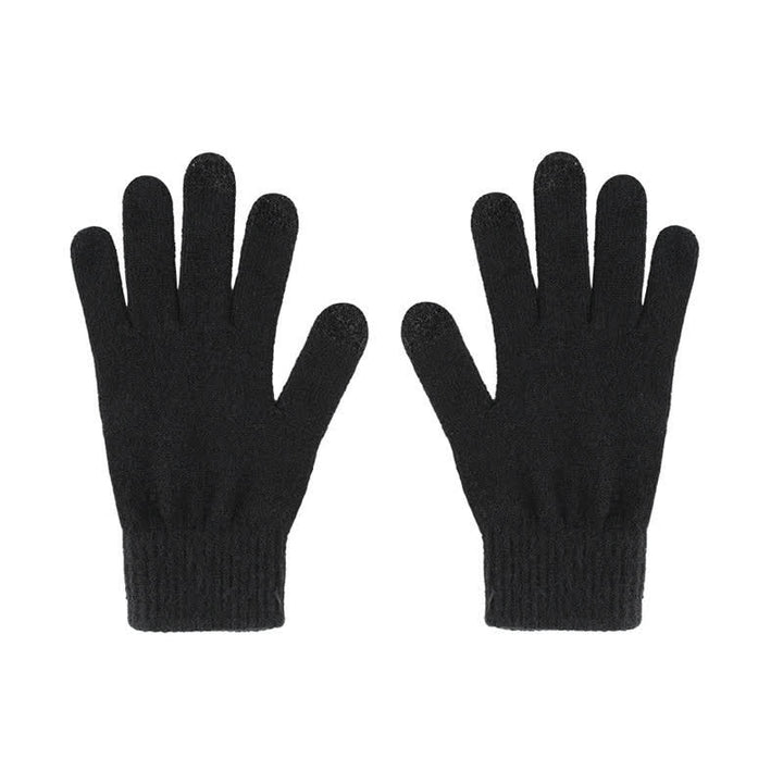Buddha Stones Ensemble cadeau 3 pièces en maille côtelée pour homme : écharpe, bonnet et gants assortis. - image 2