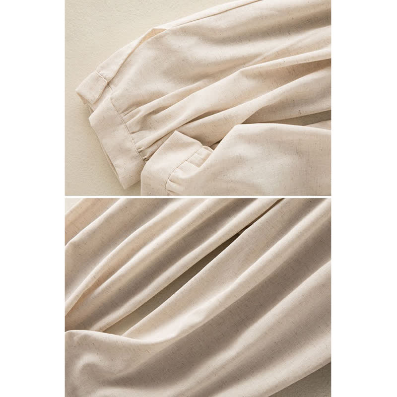 Pantalon sarouel en coton uni avec cordon de serrage et poches pour femme Buddha Stones - image 3