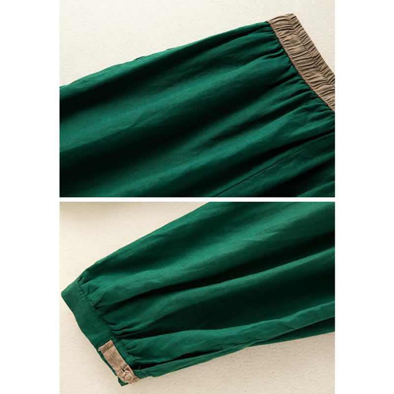 Pantalon sarouel en coton uni avec cordon de serrage et poches pour femme Buddha Stones - image 16