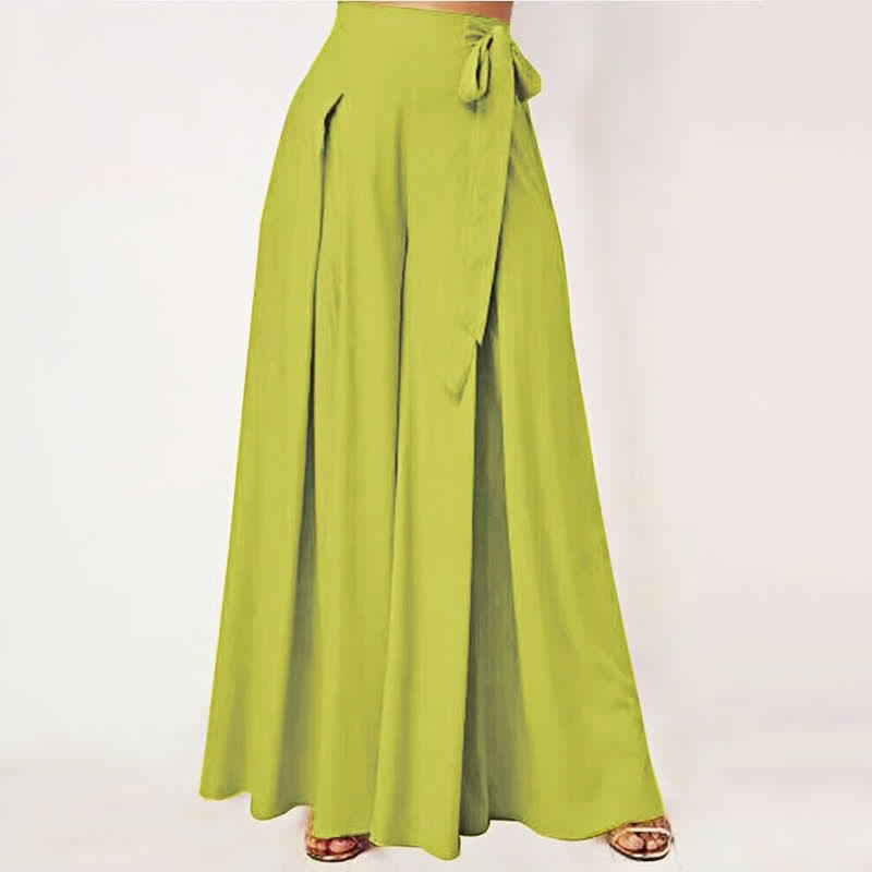 Pantalon large pour femme, style rétro décontracté, à cordon de serrage et poches, motif Buddha Stones, idéal pour le printemps. - VertJaune - US14，UK/AU18，EU46 (2XL) - image 4