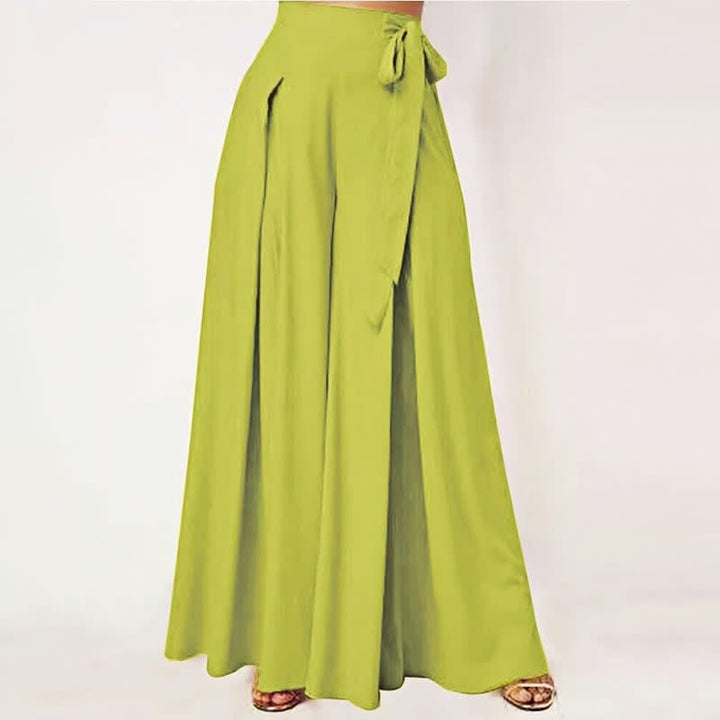 Pantalon large pour femme, style rétro décontracté, à cordon de serrage et poches, motif Buddha Stones, idéal pour le printemps. - VertJaune - US14，UK/AU18，EU46 (2XL) - image 4