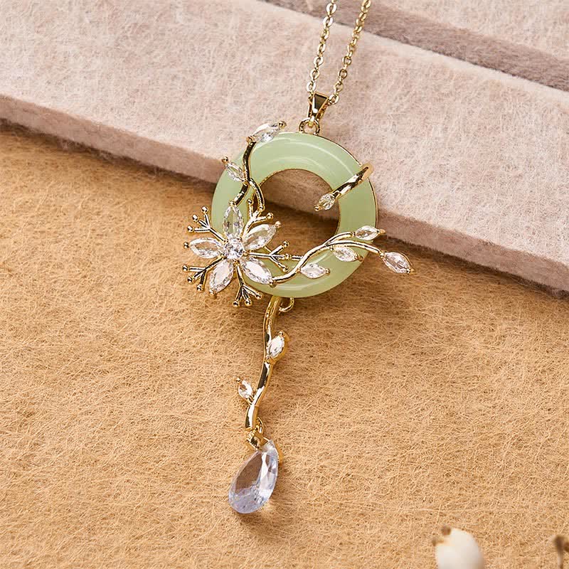 Buddha Stones Boucle de paix en cuivre Collier élégant en acier titane - image 2