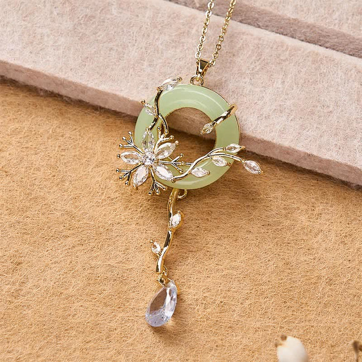 Buddha Stones Boucle de paix en cuivre Collier élégant en acier titane - image 2