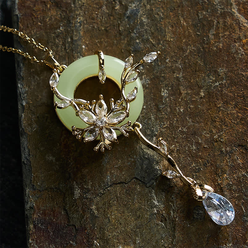 Buddha Stones Boucle de paix en cuivre Collier élégant en acier titane - image 3