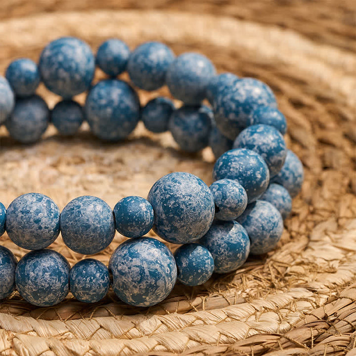 Buddha Stones Décoration suspendue rustique en perles de bois à double pompon pour un mode de vie conscient - image 23
