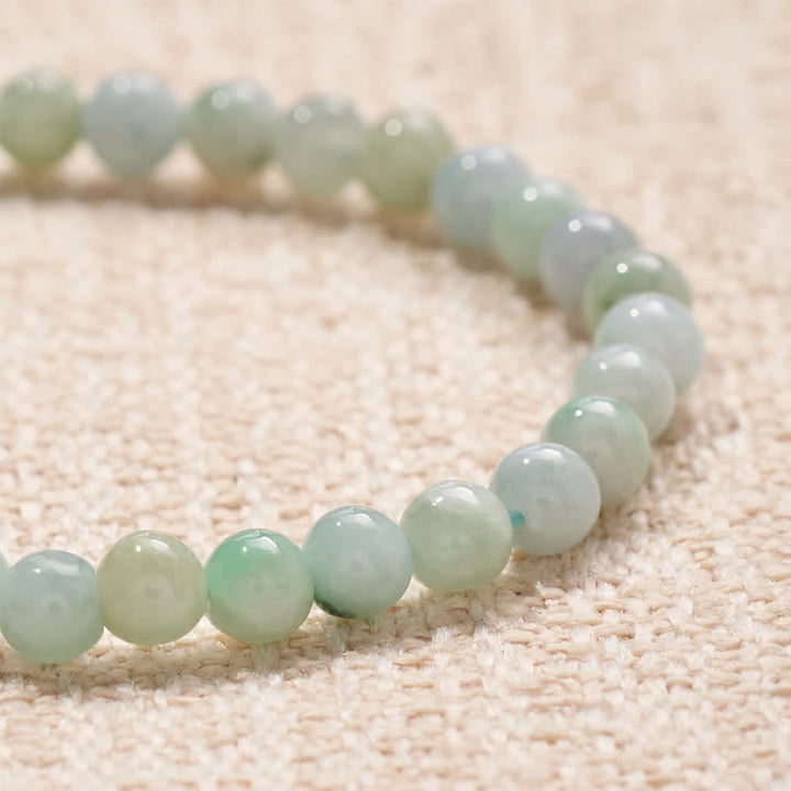 Buddha Stones Bracelet en perles de jade avec lettres porte-bonheur et abondance - image 4