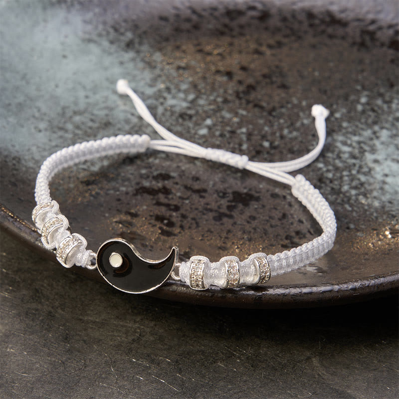 Buddha Stones Bracelet de couple ajustable Yin Yang en hématite (lot de 2) - image 11