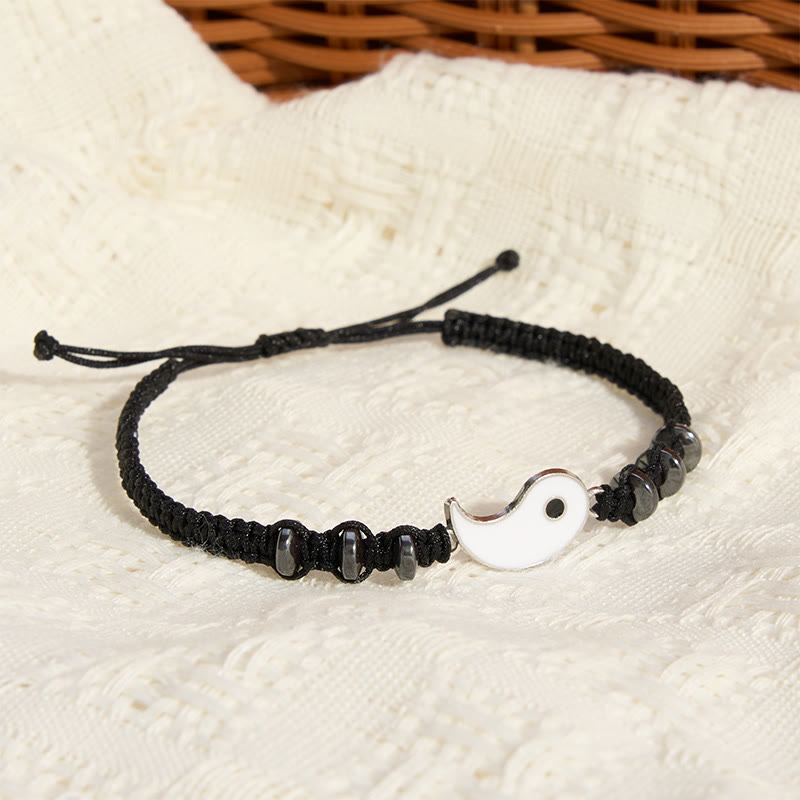 Buddha Stones Bracelet de couple ajustable Yin Yang en hématite (lot de 2) - image 13