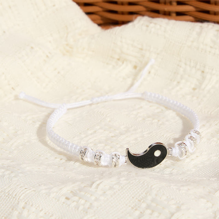 Buddha Stones Bracelet de couple ajustable Yin Yang en hématite (lot de 2) - image 9