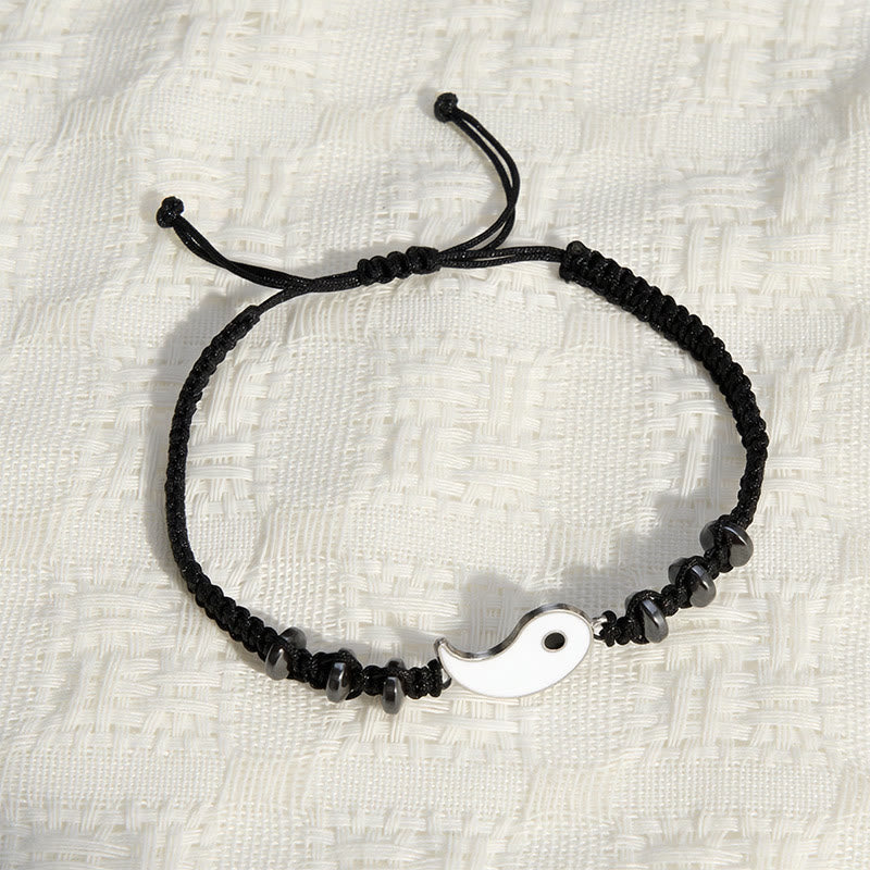 Buddha Stones Bracelet de couple ajustable Yin Yang en hématite (lot de 2) - image 14