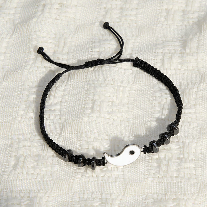 Buddha Stones Bracelet de couple ajustable Yin Yang en hématite (lot de 2) - image 14