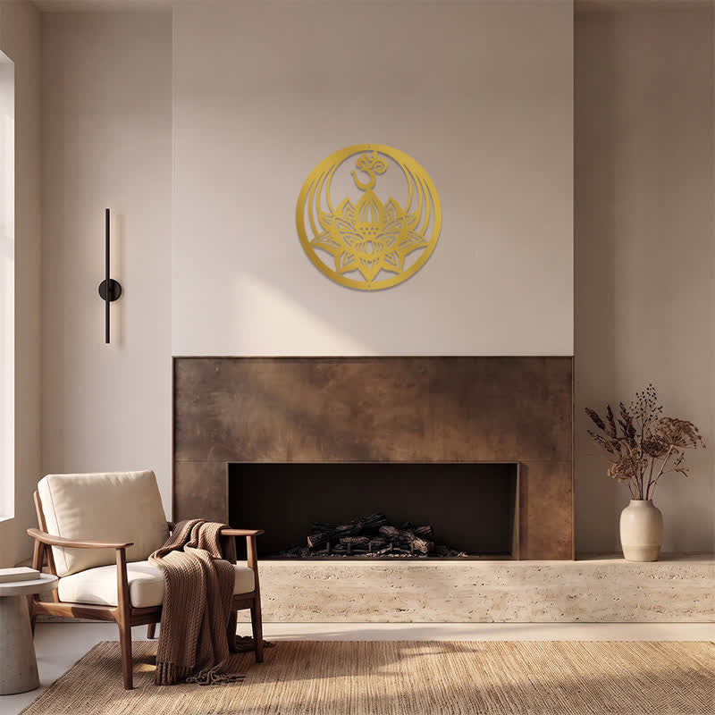 Buddha Stones Lotus doré OM, symbole significatif, art mural - image 11
