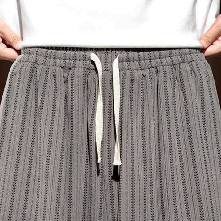 Buddha Stones Pantalon sarouel rayé court à cordon de serrage, style décontracté printemps-automne, en velours côtelé avec poches. - image 14