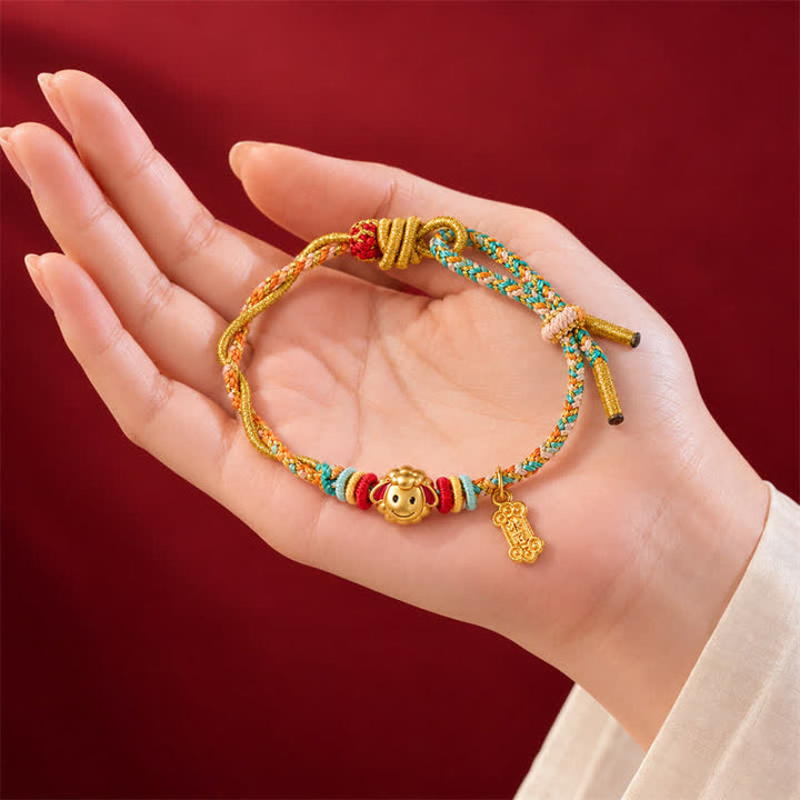 Buddha Stones Bracelet porte-bonheur tressé avec breloque mouton en cuivre coloré, année de la Chèvre - image 10