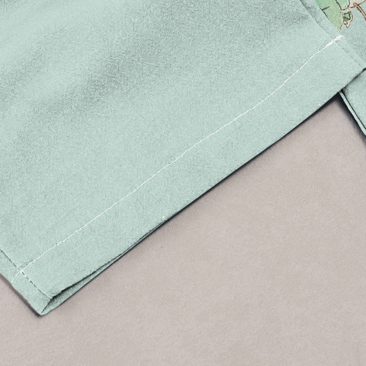 Buddha Stones Pantalon pour femme en pur coton, élégant, à motif de branches d'oiseaux et taille élastique, avec poches - image 1