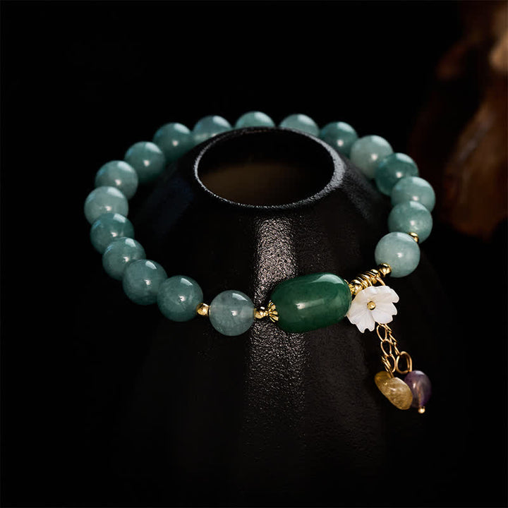 Buddha Stones Bracelet extensible de protection avec breloque Jade Blossom - image 3