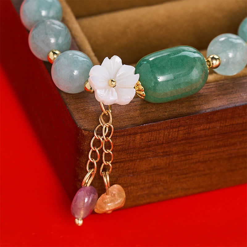 Buddha Stones Bracelet extensible de protection avec breloque Jade Blossom - image 9