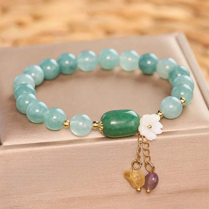 Buddha Stones Bracelet extensible de protection avec breloque Jade Blossom - image 5