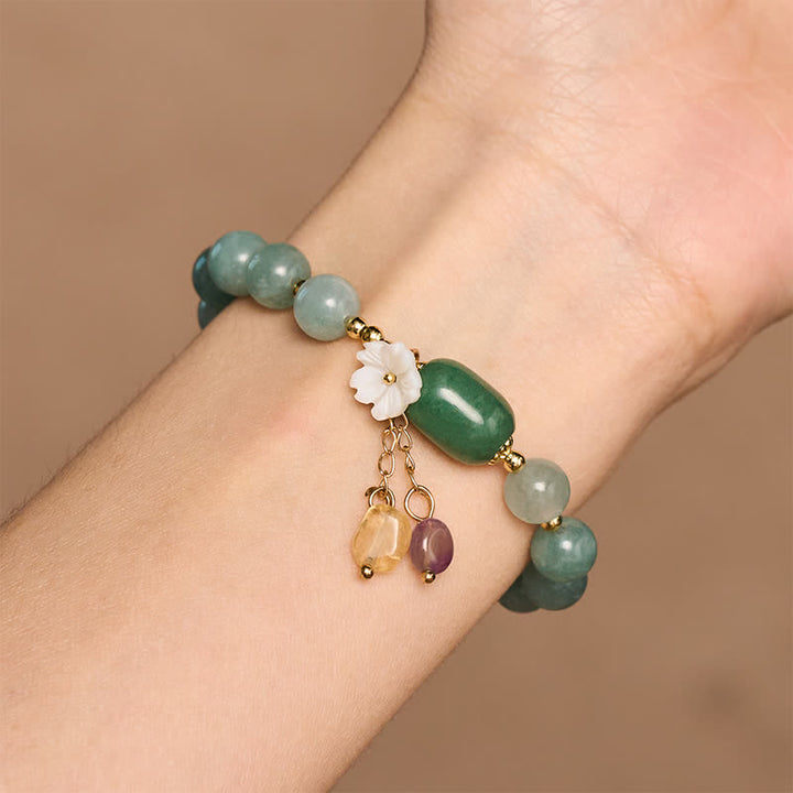Buddha Stones Bracelet extensible de protection avec breloque Jade Blossom - image 8
