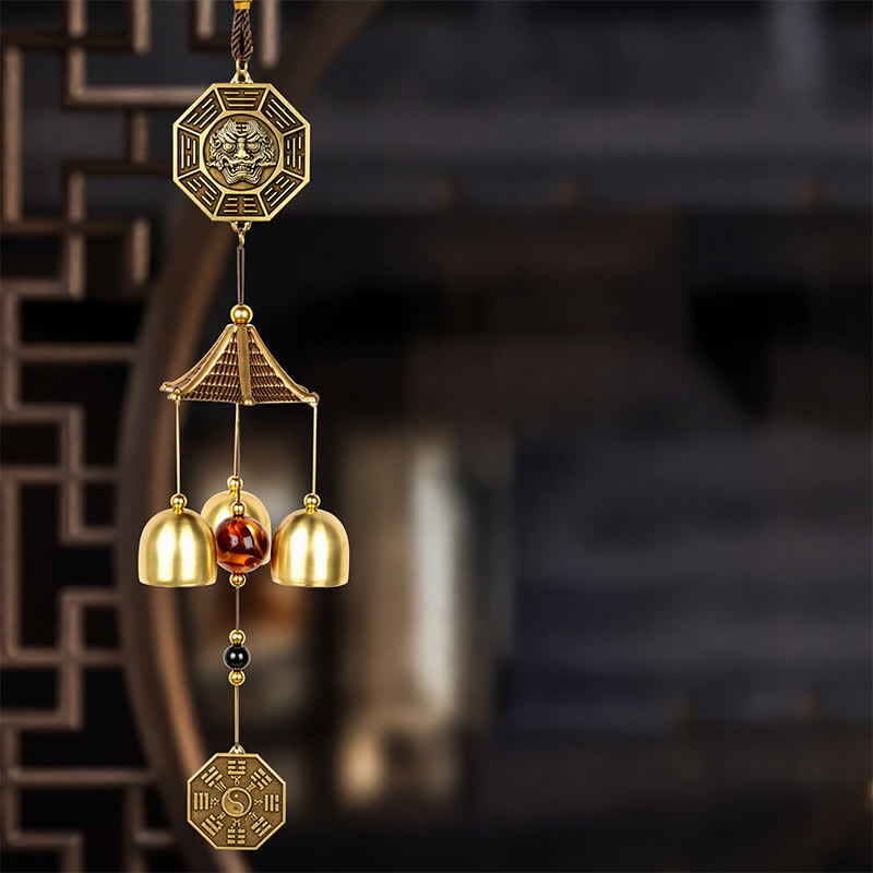 Buddha Stones Pièce de monnaie en forme de gourde Bagua Pi Xiu, cloches et carillons de richesse - image 11
