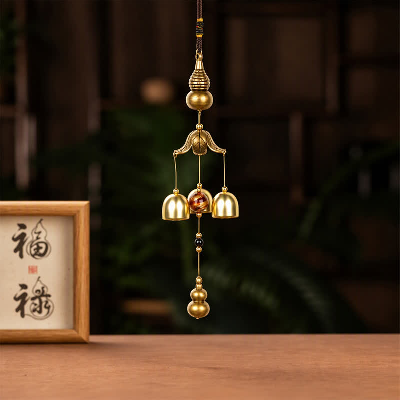 Buddha Stones Pièce de monnaie en forme de gourde Bagua Pi Xiu, cloches et carillons de richesse - image 20