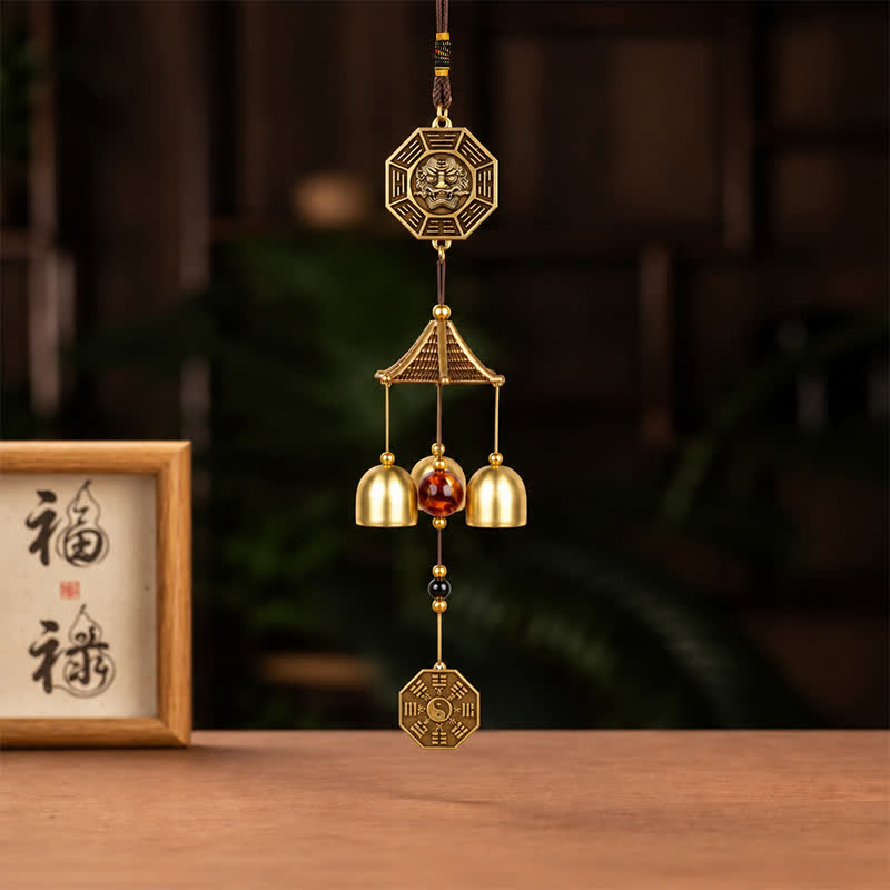 Buddha Stones Pièce de monnaie en forme de gourde Bagua Pi Xiu, cloches et carillons de richesse - image 13