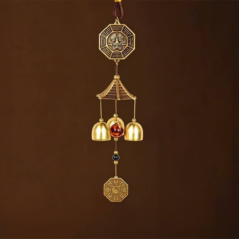 Buddha Stones Pièce de monnaie en forme de gourde Bagua Pi Xiu, cloches et carillons de richesse - image 10