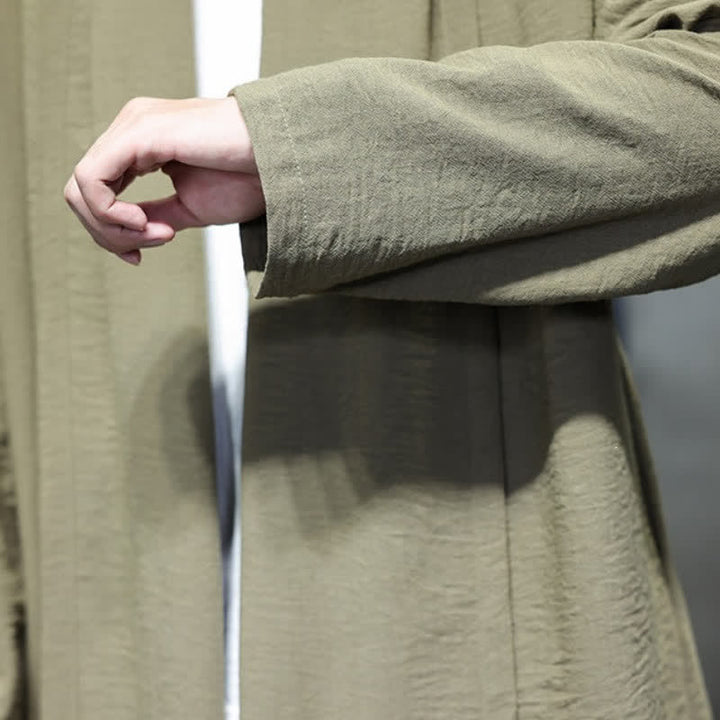 Buddha Stones Kimono minimaliste classique d'automne pour homme, uni, avec poche - image 13