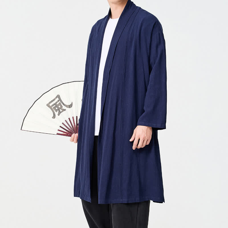 Buddha Stones Kimono homme uni style Tang minimaliste rétro automne - image 5