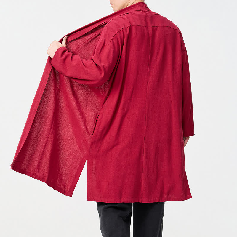 Buddha Stones Kimono homme uni style Tang minimaliste rétro automne - image 21