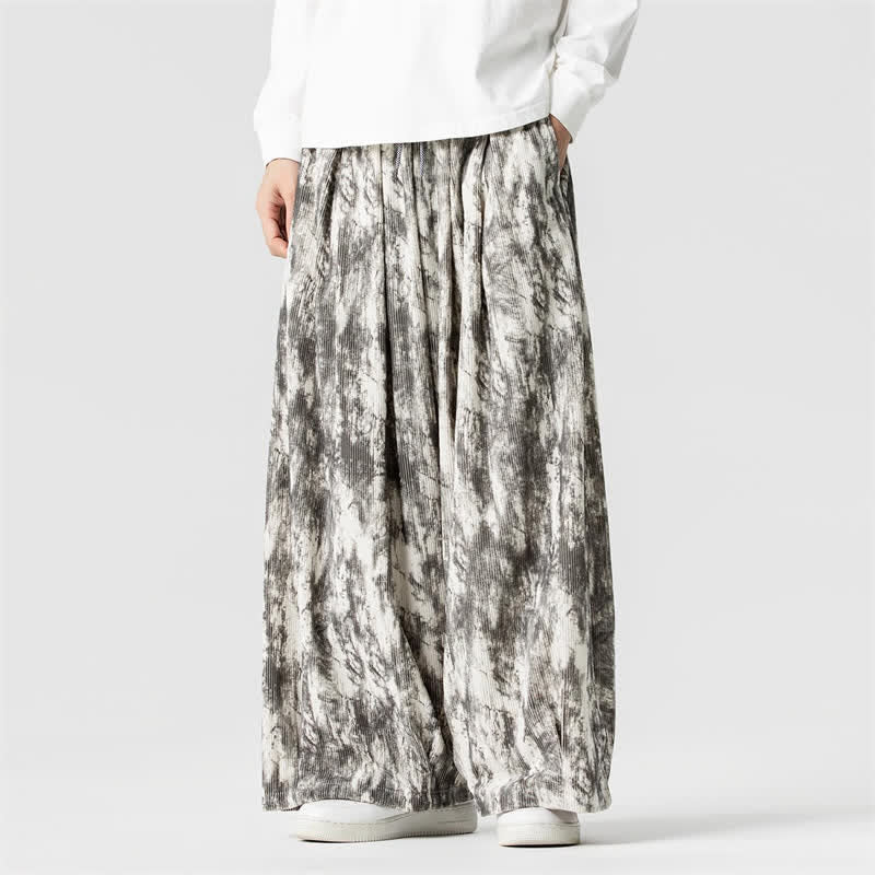 Buddha Stones Pantalon rayé simple et décontracté printemps-automne en velours côtelé pour homme, coupe droite, avec poches - Coquillage - US/UK/AU46，EU56 (5XL) - image 0