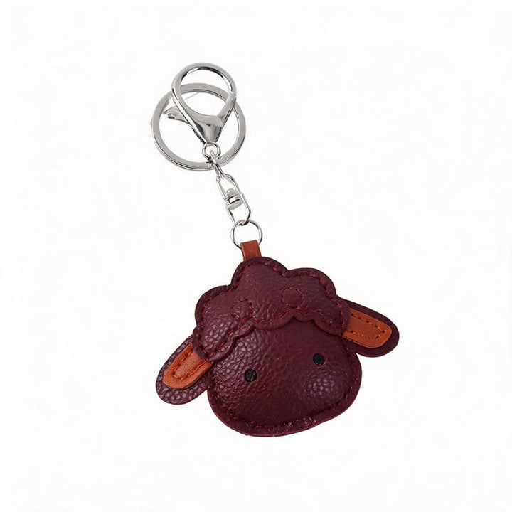 Buddha Stones Porte-clés de protection en cuir avec breloque agneau - image 9