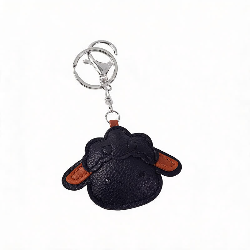 Buddha Stones Porte-clés de protection en cuir avec breloque agneau - image 3