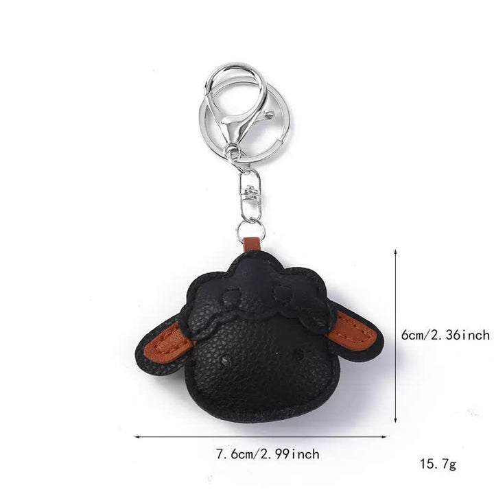 Buddha Stones Porte-clés de protection en cuir avec breloque agneau - image 4