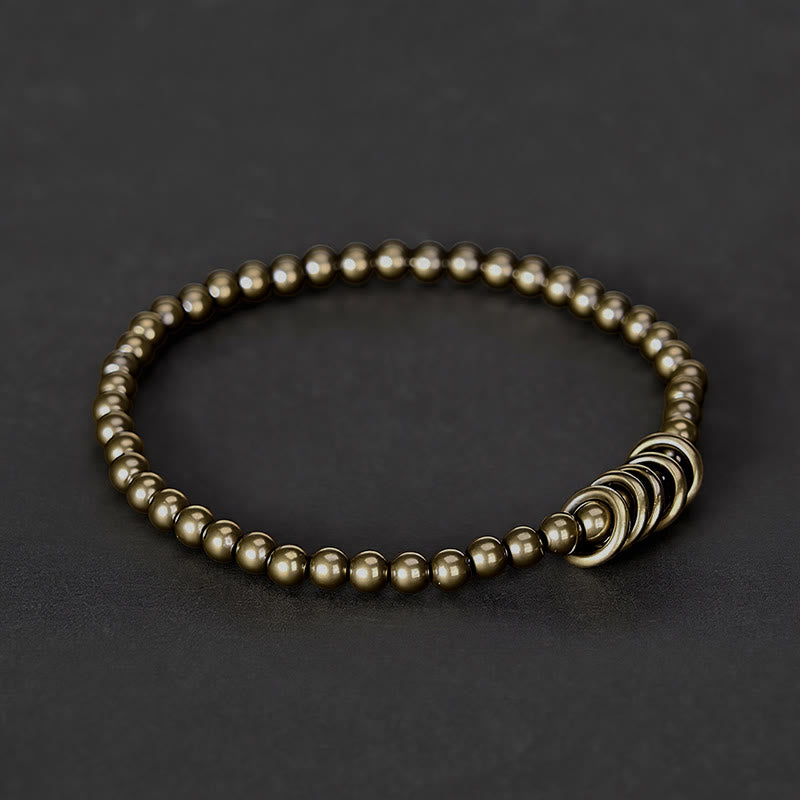 Buddha Stones Bracelet de guérison en laiton avec petites perles de 4 mm - image 2