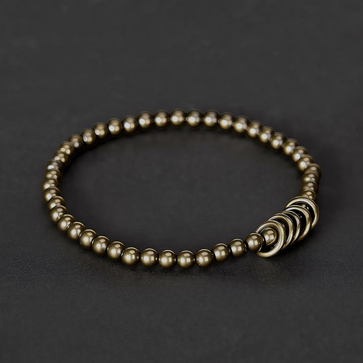 Buddha Stones Bracelet de guérison en laiton avec petites perles de 4 mm - image 2
