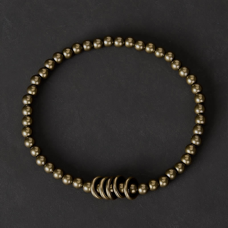 Buddha Stones Bracelet de guérison en laiton avec petites perles de 4 mm - image 1