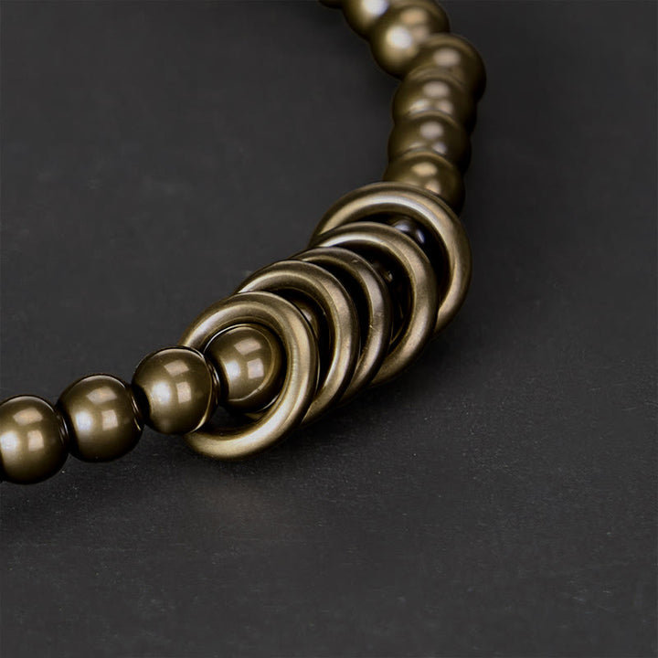 Buddha Stones Bracelet de guérison en laiton avec petites perles de 4 mm - image 3