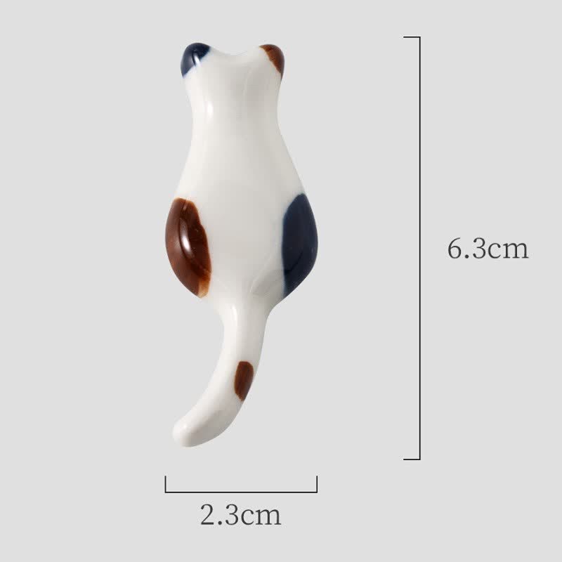Buddha Stones Porte-baguettes de table en céramique, peint à la main, en forme de chat mignon - Chat calico (environ 6,3 cm × 2,3 cm × 0,9 cm) - image 1