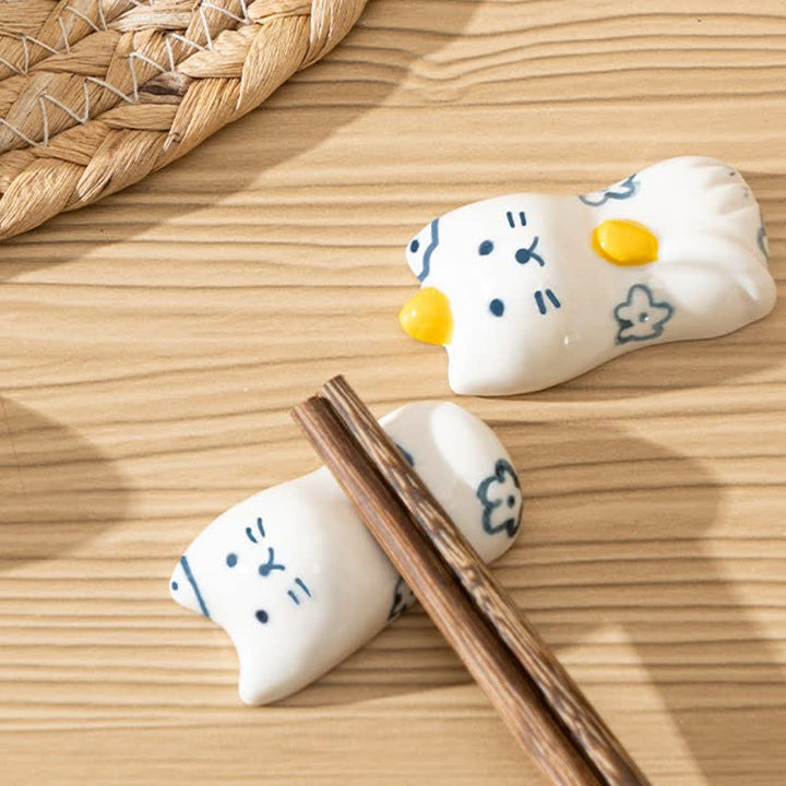 Buddha Stones Porte-baguettes en céramique Purety, peint à la main, en forme de chat - image 11