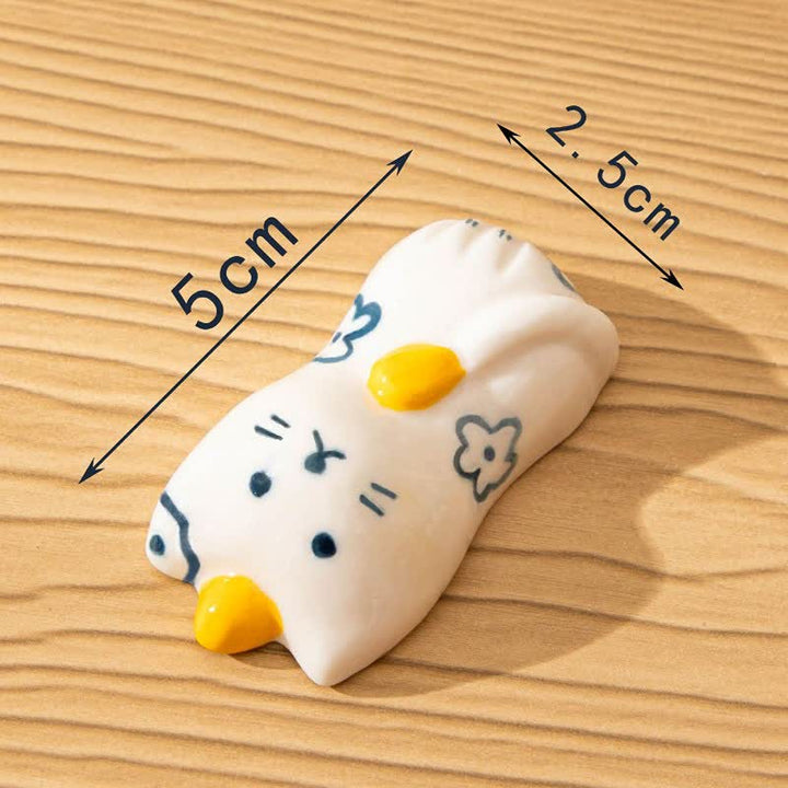 Buddha Stones Porte-baguettes en céramique Purety, peint à la main, en forme de chat - Queue jaune (environ 2,5 cm × 5,0 cm) - image 7