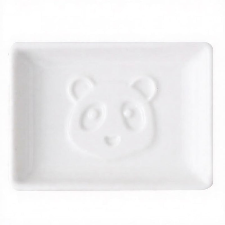 Buddha Stones Mini coupelle à sauce en céramique blanche avec motif panda - Carré (environ 9 cm × 6,5 cm × 1,8 cm) - Tête - image 8