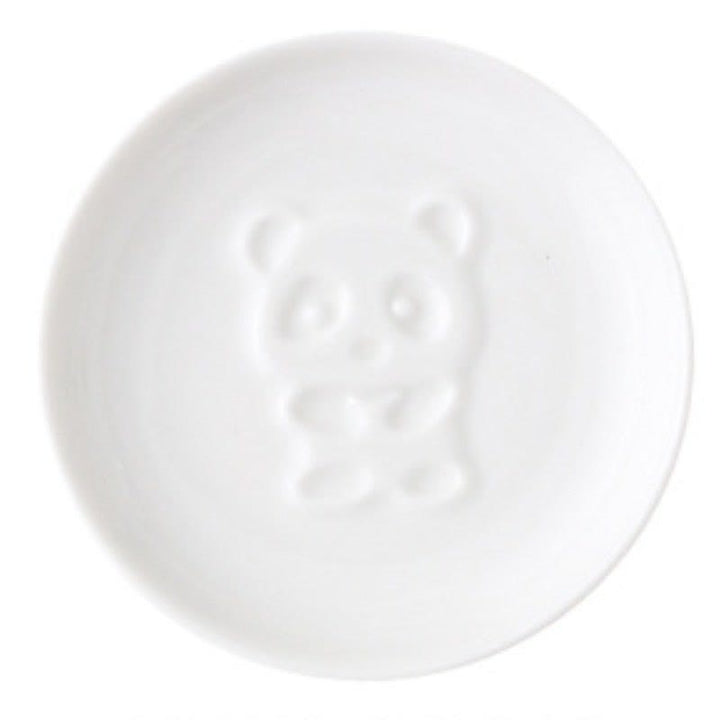 Buddha Stones Mini coupelle à sauce en céramique blanche avec motif panda - Rond (environ 8,8 cm × 8,8 cm × 1,8 cm) - Câlin - image 1