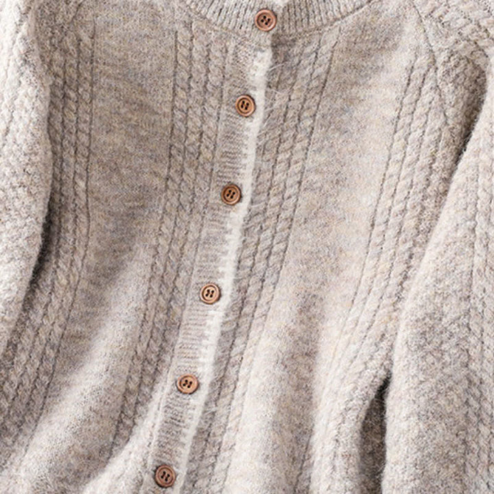 Buddha Stones Cardigan en maille de coton uni pour femme, style vintage décontracté automne-hiver - image 19