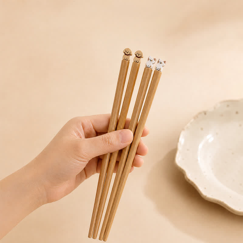 Buddha Stones Baguettes en bois de bambou style japonais pour chiot, chien et chat - image 8