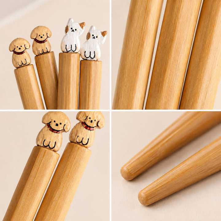 Buddha Stones Baguettes en bois de bambou style japonais pour chiot, chien et chat - image 11