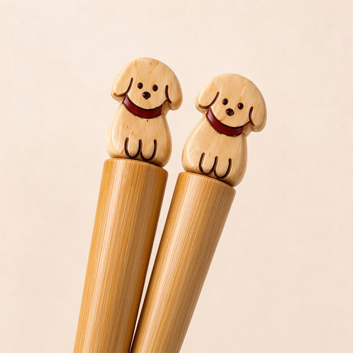 Buddha Stones Baguettes en bois de bambou style japonais pour chiot, chien et chat - image 3